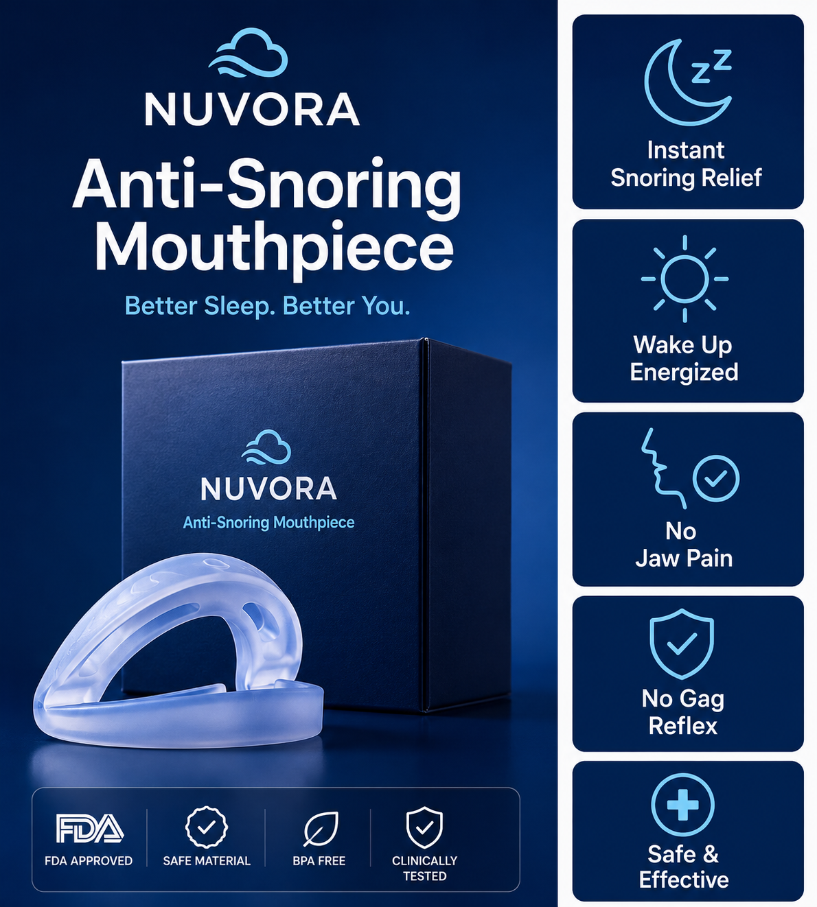 [W] The Quiet Anti-Snoring Mouthpiece Universal Size